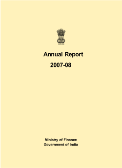 Annual Report 2007-08 Ministry of Finance Government of India