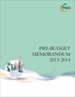 PRE-BUDGET MEMORANDUM 2013-2014