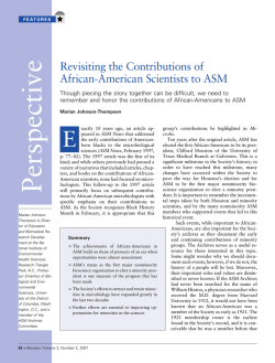 Revisiting the Contributions of African-American Scientists to ASM
