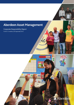 Aberdeen Asset Management Corporate Responsibility Report