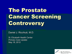 The Prostate Cancer Screening Controversy