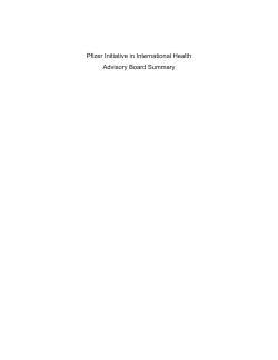 Pfizer Initiative in International Health Advisory Board Summary