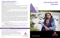 Critical Illness PRO Insurance Limitations, Conditions and Exclusions