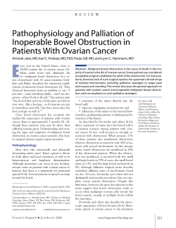 E Pathophysiology and Palliation of Inoperable Bowel Obstruction in Patients With Ovarian Cancer