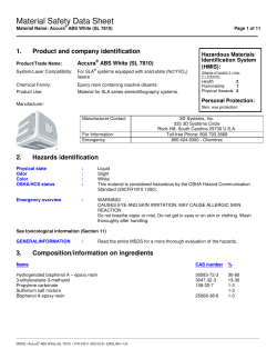 Material Safety Data Sheet 1. Product and company identification