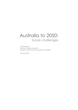 Australia to 2050: future challenges Circulated by