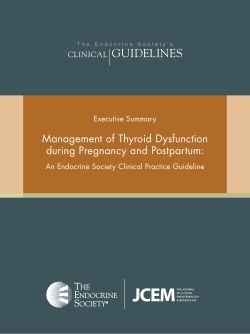 Guidelines Management of Thyroid Dysfunction during Pregnancy and Postpartum: CliniCal