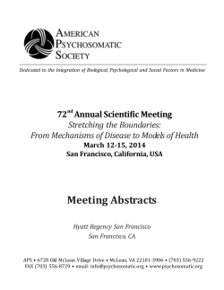 Meeting Abstracts 72 Annual Scientific Meeting Stretching the Boundaries: