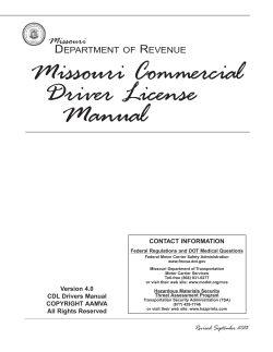 Manual Missouri Commercial Driver License Missouri