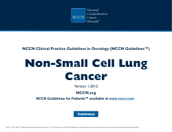 NCCN Guidelines Index Small Cell Lung Table of Contents Staging, Discussion, References