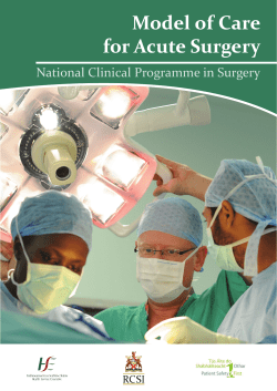 Model of Care for Acute Surgery National Clinical Programme in Surgery