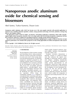 Nanoporous anodic aluminum oxide for chemical sensing and biosensors