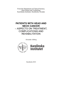 PATIENTS WITH HEAD AND NECK CANCER  –