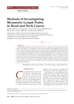 Methods of Investigating Metastatic Lymph Nodes in Head and Neck Cancer Mædica