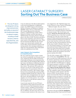 sorting Out the Business Case Laser CataraCt surgery: