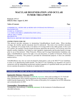 MACULAR DEGENERATION AND OCULAR TUMOR TREATMENT