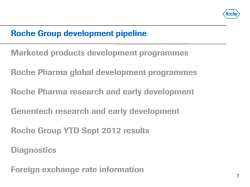 Roche Group development pipeline  Marketed products development programmes