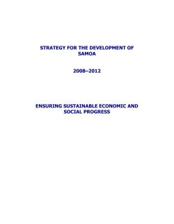 STRATEGY FOR THE DEVELOPMENT OF SAMOA  2008–2012