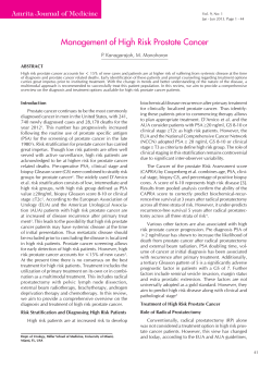 Management of High Risk Prostate Cancer Amrita Journal of Medicine