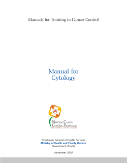 Manual for Cytology Manuals for Training in Cancer Control
