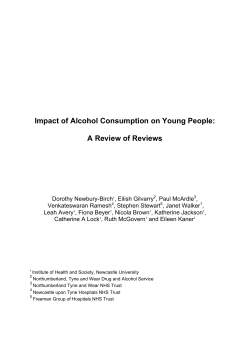 Impact of Alcohol Consumption on Young People: A Review of Reviews