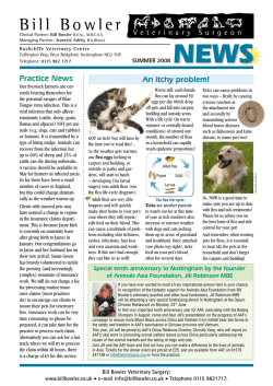 B i l l   B o w l... An itchy problem! SUMMER 2008