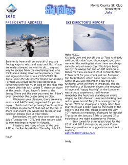 Morris County Ski Club Newsletter  u l yyyy