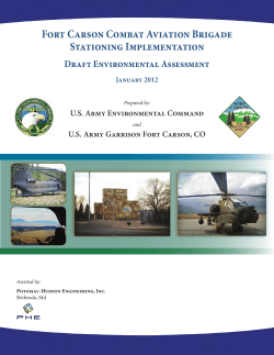 Fort Carson Combat Aviation Brigade Stationing Implementation Draft Environmental Assessment