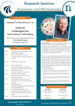 Research Seminar Exosomes and Microvesicles