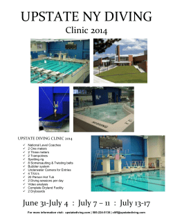 UPSTATE NY DIVING Clinic 2014