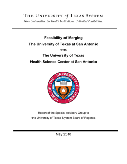 Feasibility of Merging The University of Texas at San Antonio