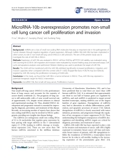 MicroRNA-10b overexpression promotes non-small cell lung cancer cell proliferation and invasion