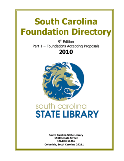 South Carolina Foundation Directory 2010