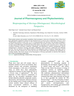 Journal of Pharmacognosy and Phytochemistry  Moringa Perspective