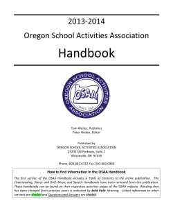 Handbook 2013‐2014  Oregon School Activities Association   
