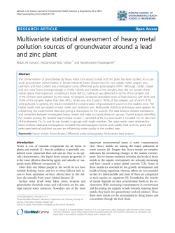 Multivariate statistical assessment of heavy metal and zinc plant