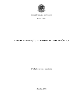 MANUAL DE REDAÇÃO DA PRESIDÊNCIA DA REPÚBLICA 2 edição, revista e atualizada