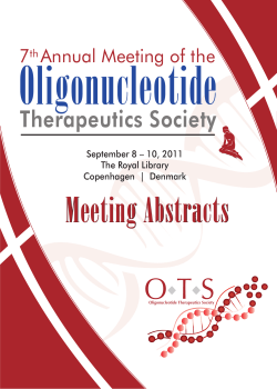 Oligonucleotide Meeting Abstracts Therapeutics Society 7