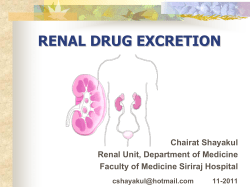 RENAL DRUG EXCRETION Chairat Shayakul Renal Unit, Department of Medicine