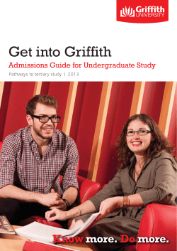 Get into Griffith Admissions Guide for Undergraduate Study