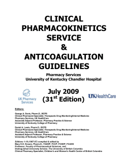 CLINICAL PHARMACOKINETICS SERVICE &amp;