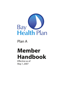 Member Handbook Plan A Effective as of