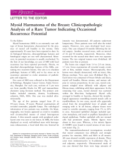 Myoid Harmatoma of the Breast: Clinicopathologic Recurrence Potential