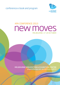 new moves conference e-book and program APA CONFERENCE 2013 MELBOURNE, 17–20 OCTOBER
