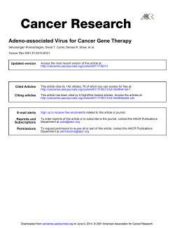 Adeno-associated Virus for Cancer Gene Therapy
