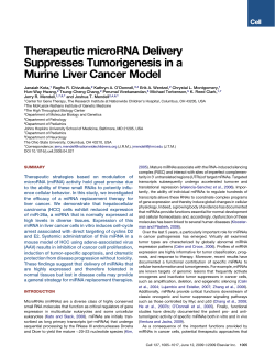 Therapeutic microRNA Delivery Suppresses Tumorigenesis in a Murine Liver Cancer Model
