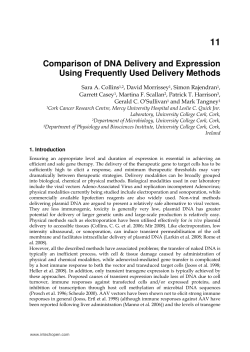 11 Comparison of DNA Delivery and Expression Using Frequently Used Delivery Methods