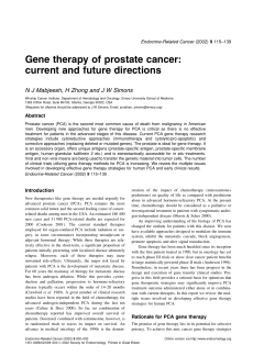 Gene therapy of prostate cancer: current and future directions Endocrine-Related Cancer