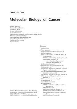 Molecular Biology of Cancer CHAPTER ONE J D. M