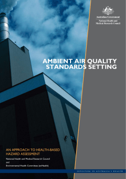 Ambient Air QuAlity StAndArdS Setting An ApproAch to heAlth-BAsed hAzArd Assessment